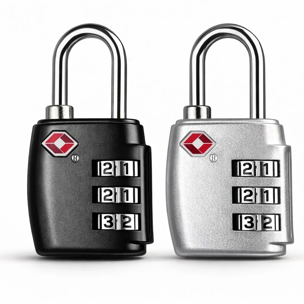 TSA Combination Padlocks - Black & Silver (Set‎ of 2)